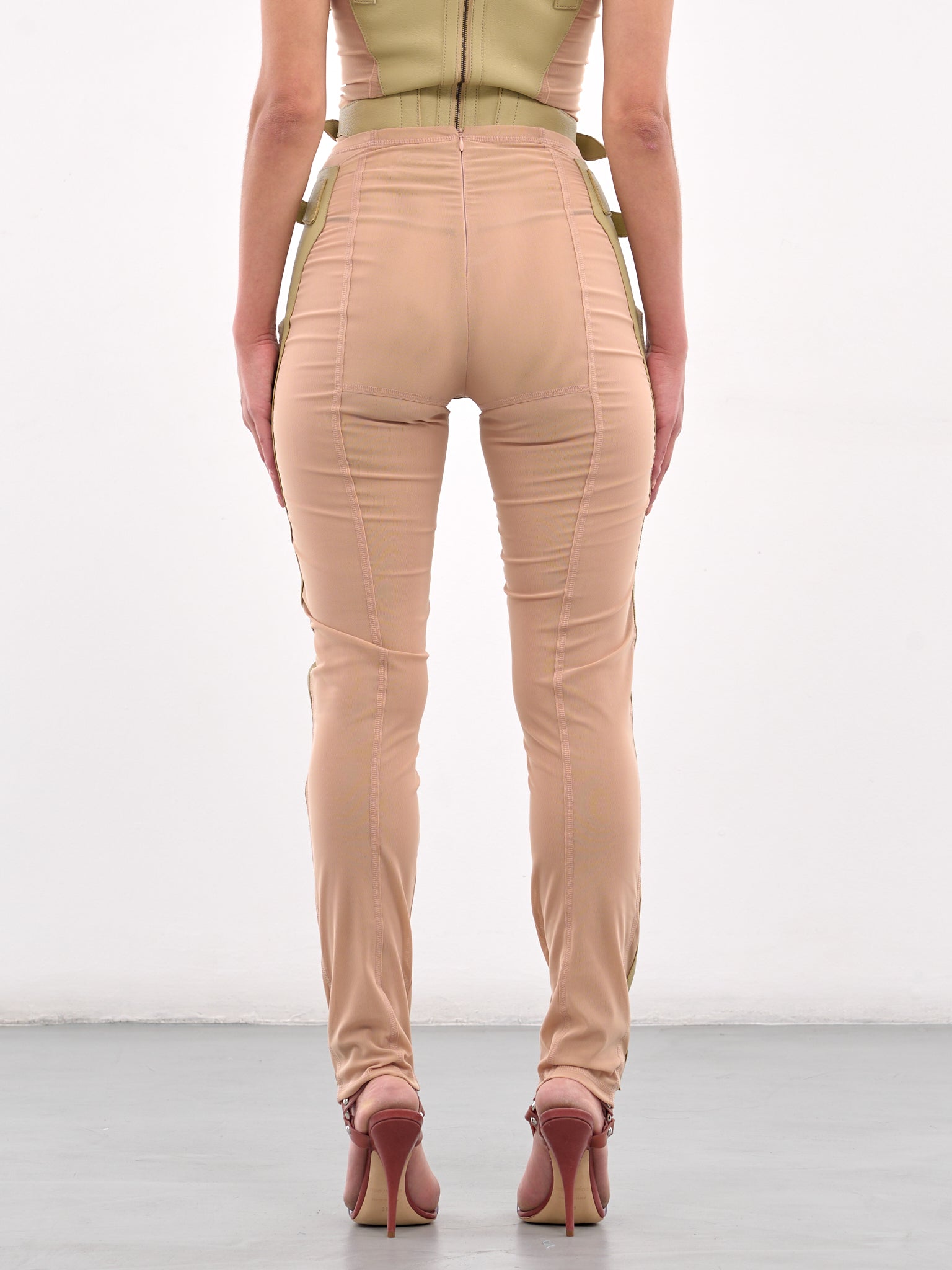 Leather Paneled Leggings (GTRTROPOL-PALE-OLIVE)