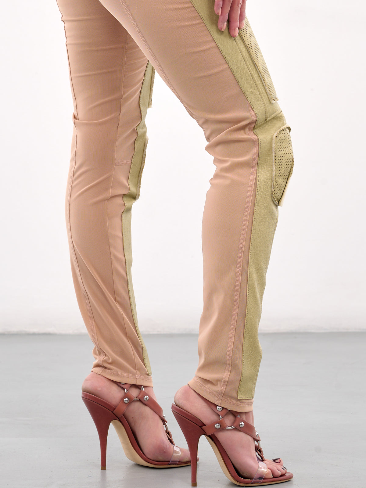 Leather Paneled Leggings (GTRTROPOL-PALE-OLIVE)
