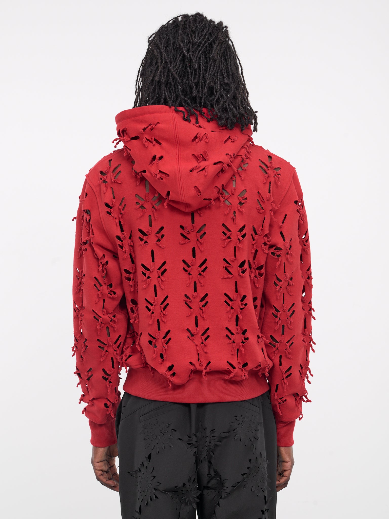 Slashed Jersey Hoodie (H03-RED)