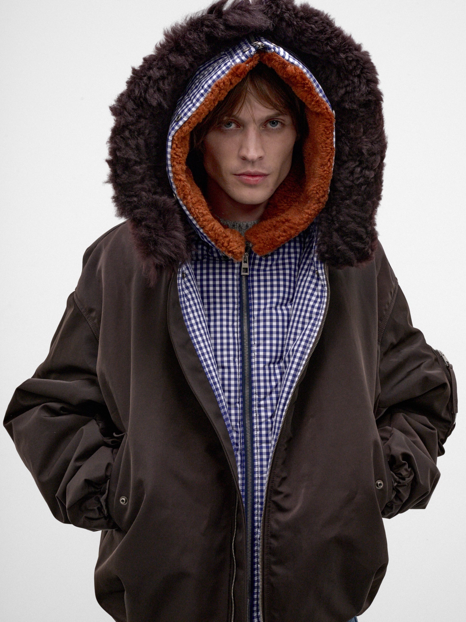 Brown Double-Layer Bomber Jacket (H526Y02WGL-BROWN)