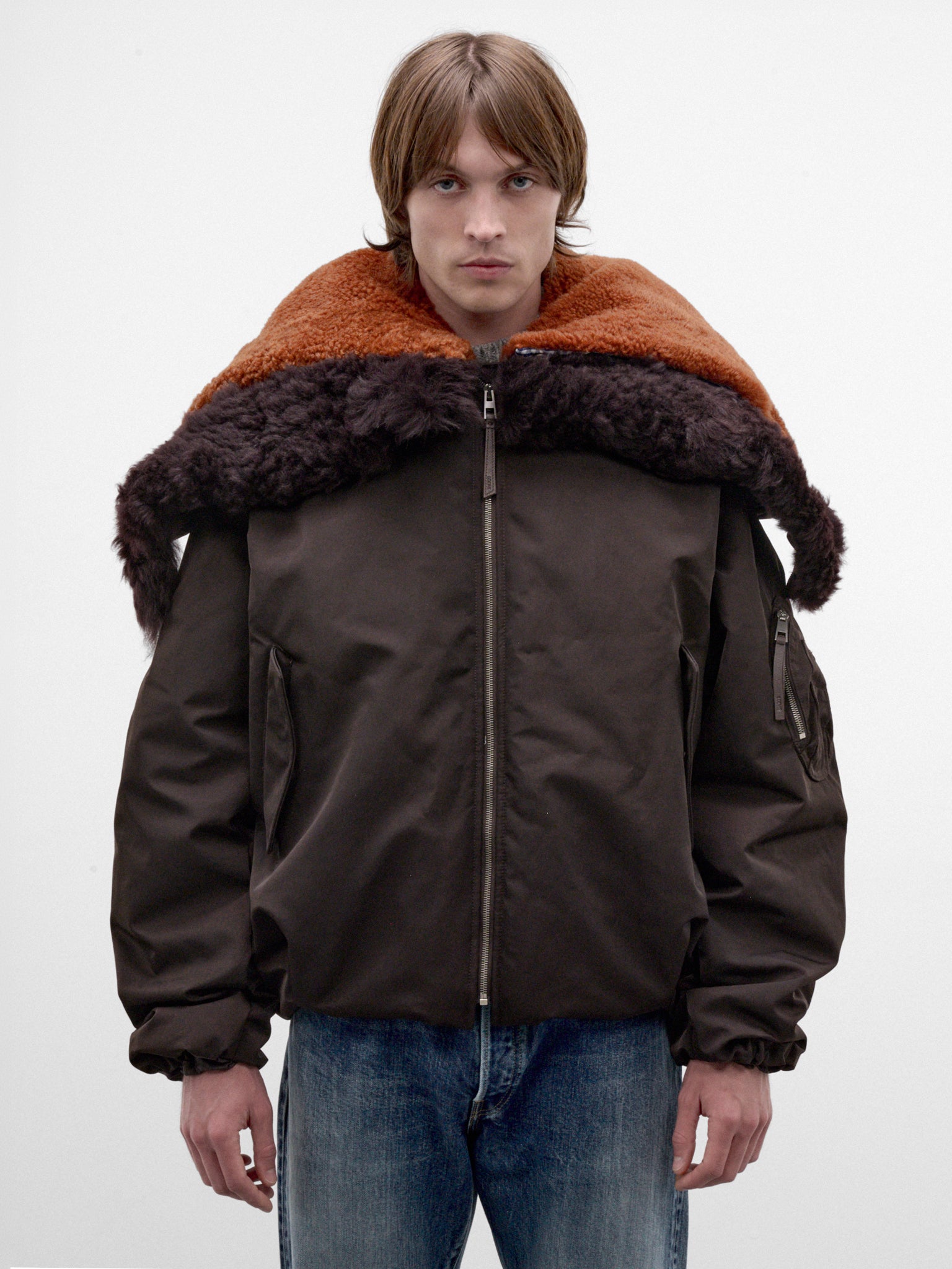 Brown Double-Layer Bomber Jacket (H526Y02WGL-BROWN)