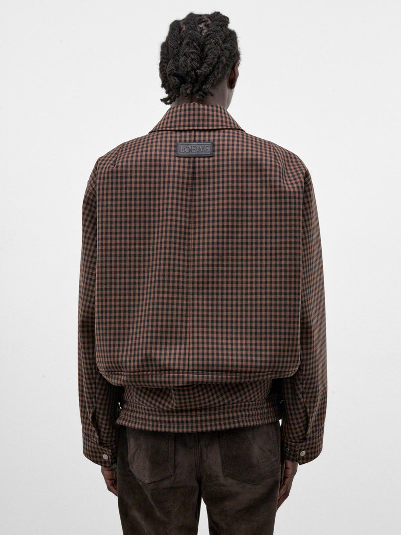 Brown Wool Checked Zip Jacket (H526Y02WGO-BROWN-BLACK)