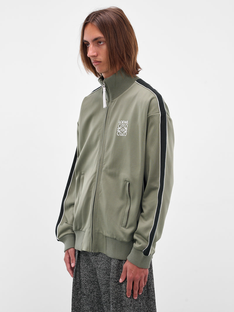 Green Technical Jersey Tracksuit Jacket (H526Y02X38-4160-KHAKI-GREEN)