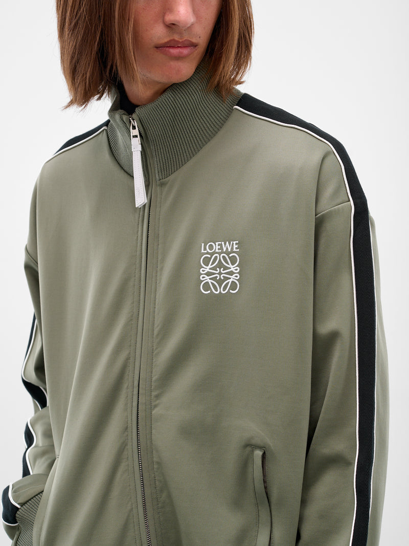 Green Technical Jersey Tracksuit Jacket (H526Y02X38-4160-KHAKI-GREEN)