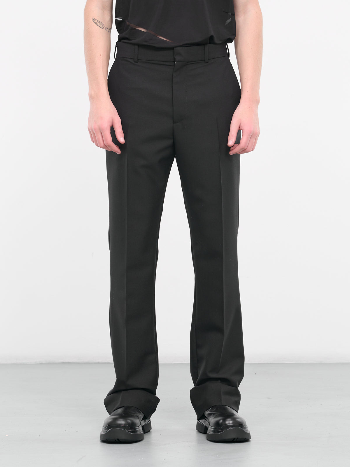 Mohair Bootleg Trousers (H526Y04WE0-BLACK)