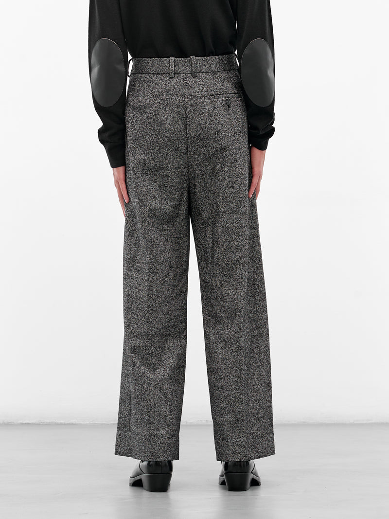 Gray Twill Wide Leg Trousers (H526Y04WH2-1440-GREY-MELANGE)