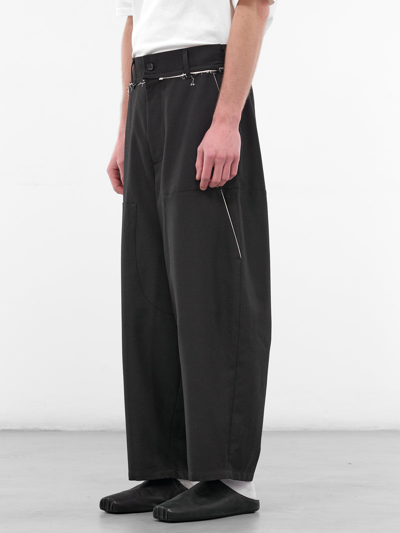 Black Deconstructed Double Trousers (CF-20-06-07-01-BLACK)