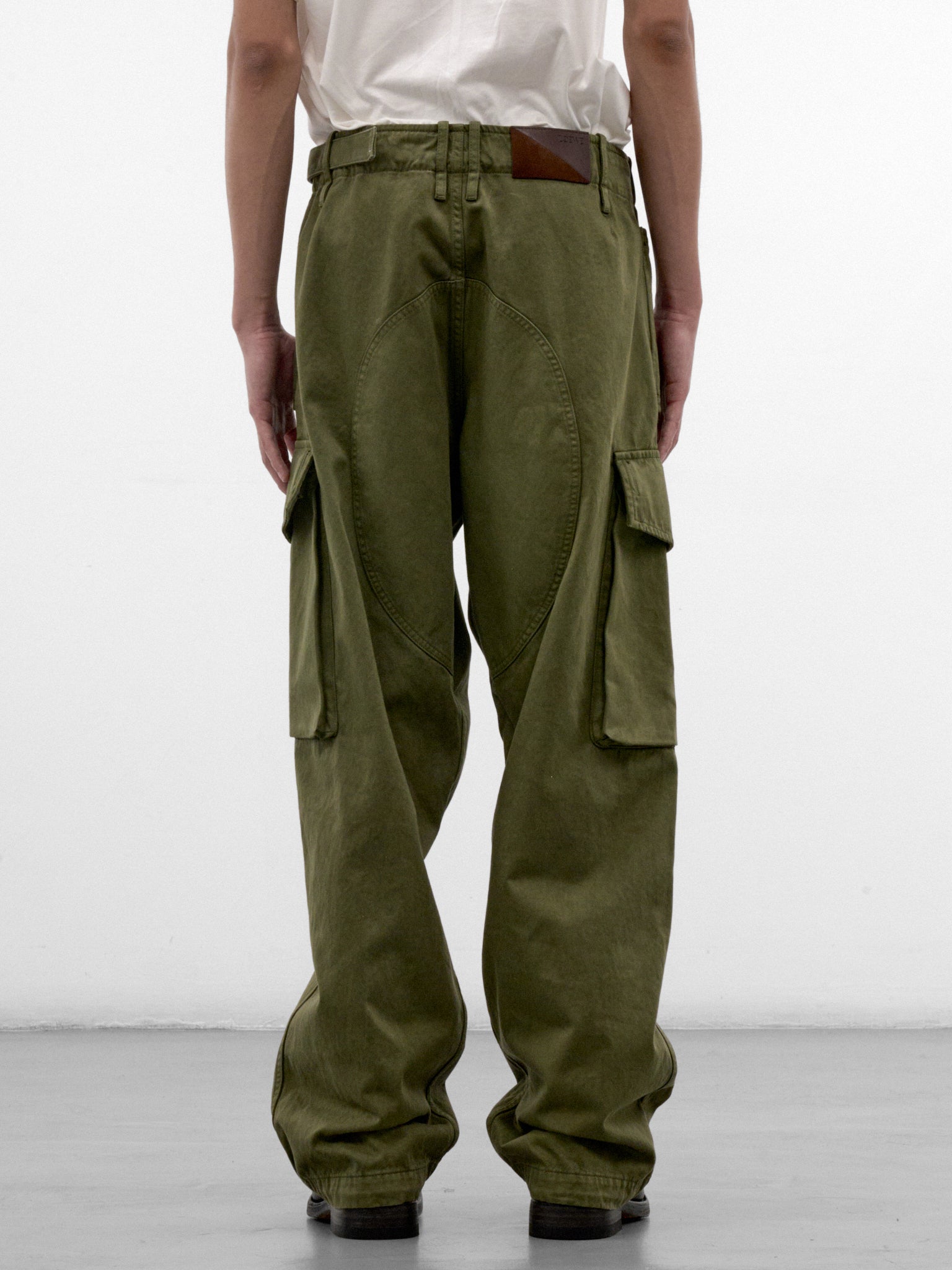 Khaki Cotton Cargo Trousers (H526Y04WK1-KHAKI-GREEN)