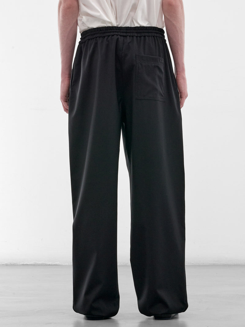 Black Wool Tailored Trousers (H526Y04X76-BLACK)