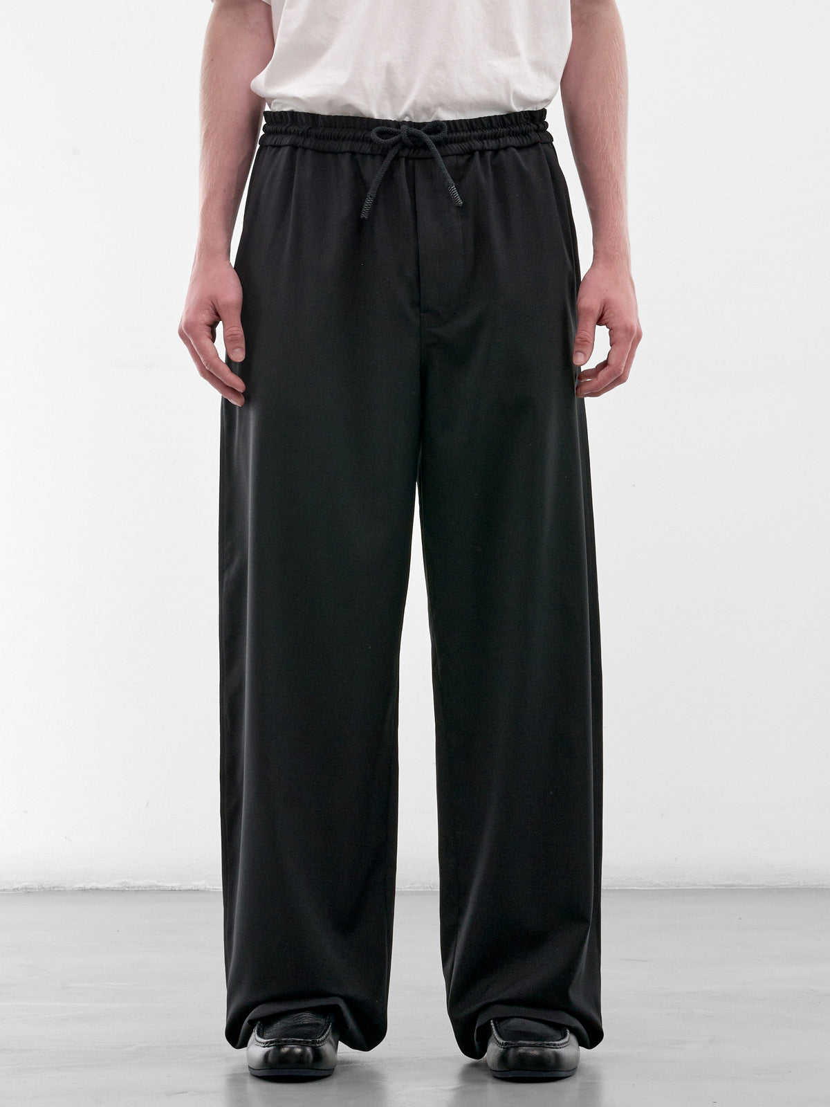 Black Wool Tailored Trousers (H526Y04X76-BLACK)