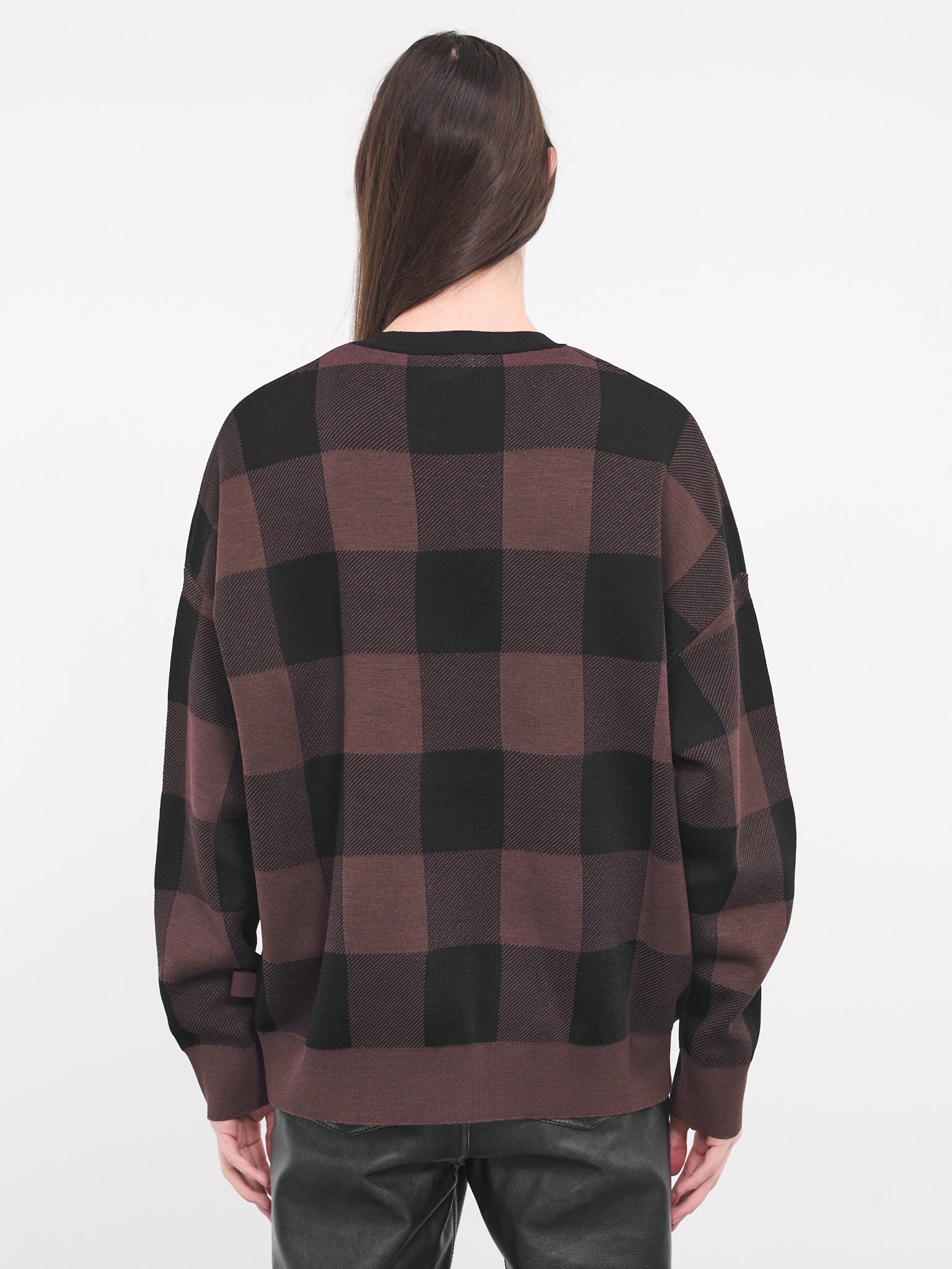 Check Sweater (H526Y14KGW-BLACK-BROWN)