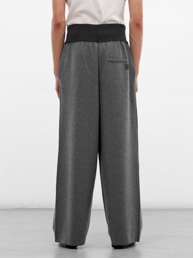 Gray Wool Ribbed Waistband Trousers (H526Y1MK23-GREY-MELANGE)