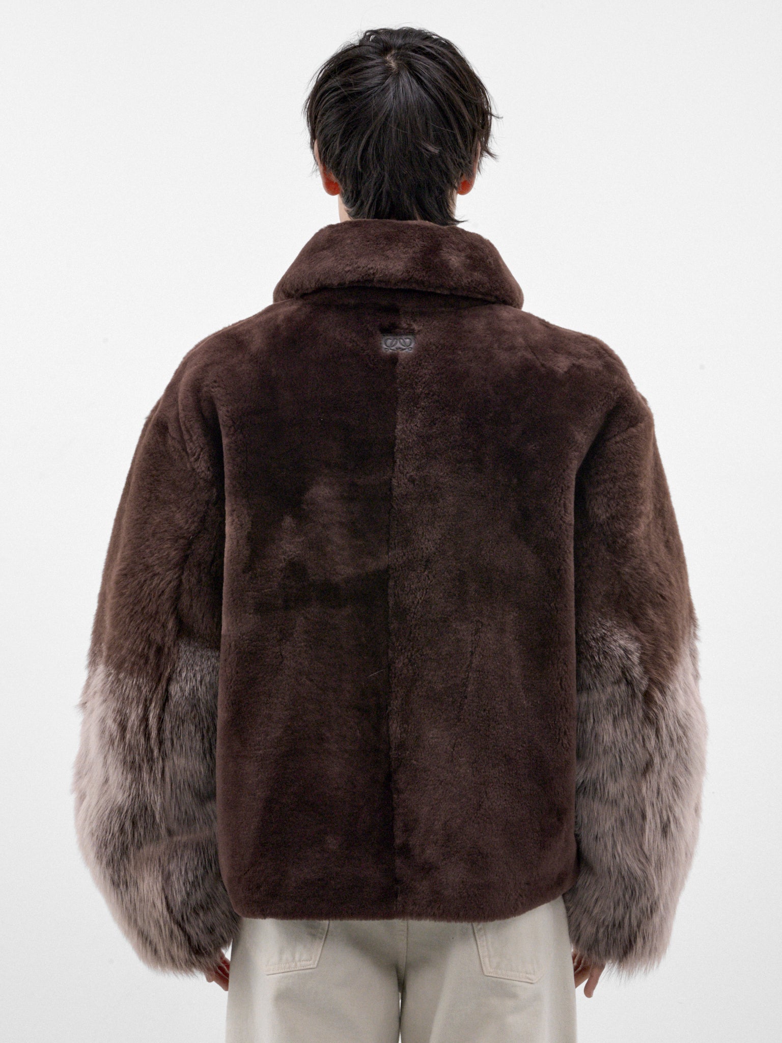 Brown Gradient Shearling Jacket (H526Y2SL76-DARK-BROWN)