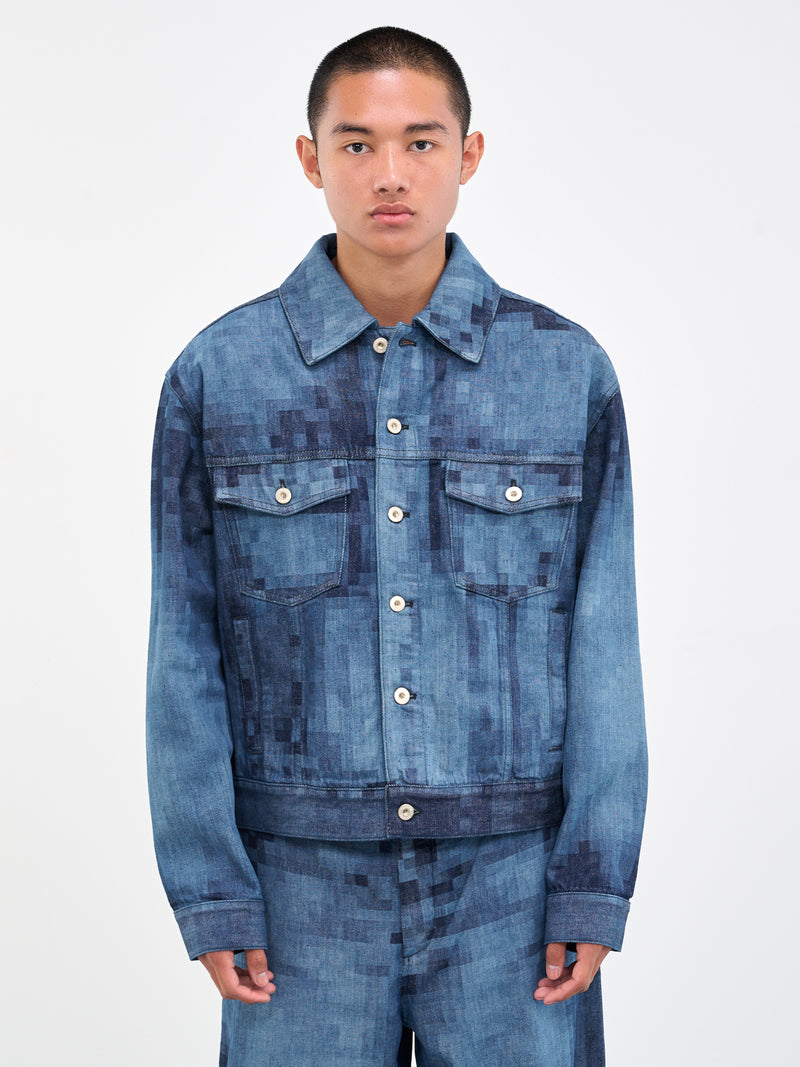 Pixelated Denim Jacket (H526Y50W04-2834-RAW-DENIM)