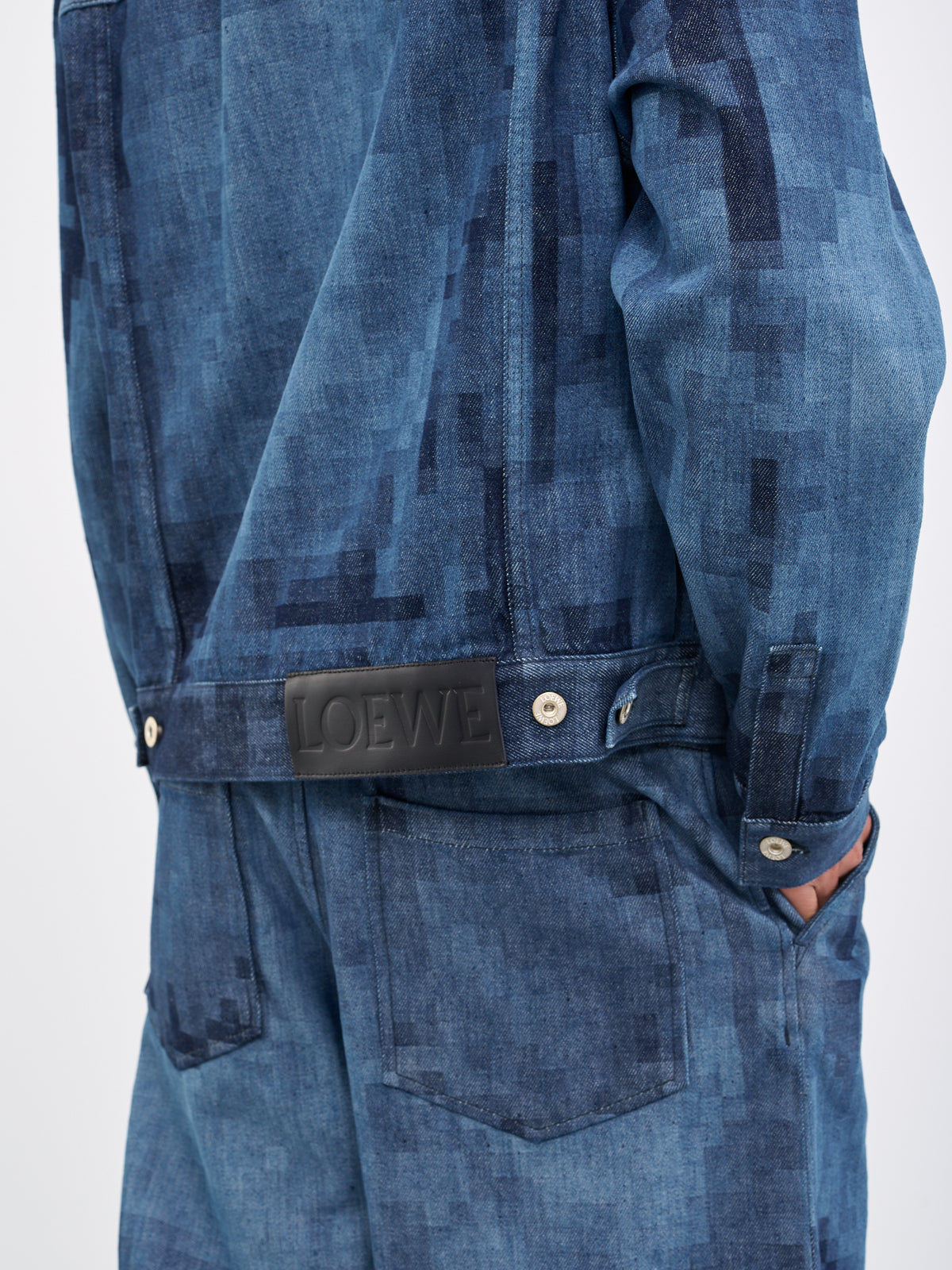 Pixelated Denim Jacket (H526Y50W04-2834-RAW-DENIM)