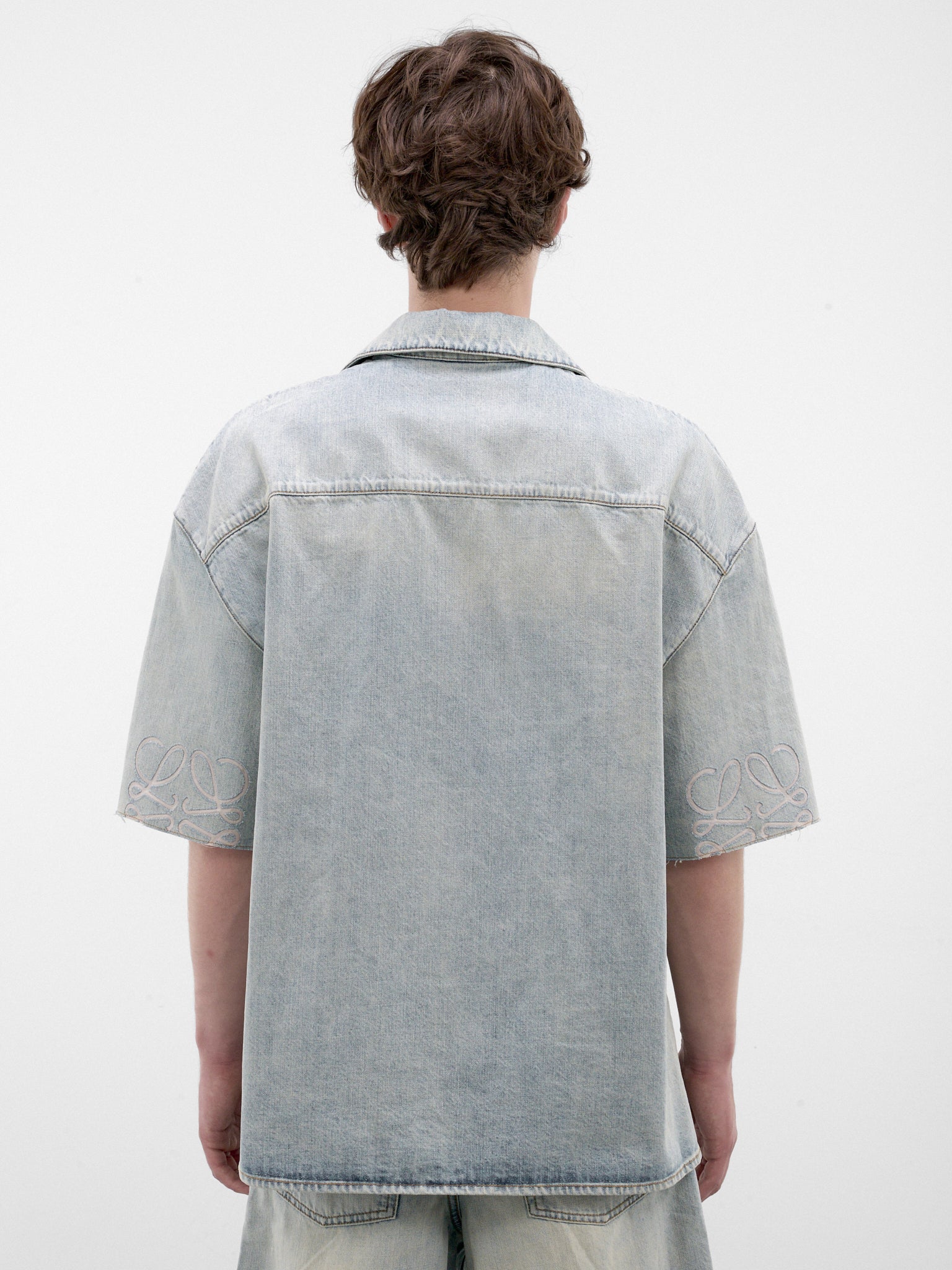 Blue Denim Short Sleeve Shirt (H526Y1DW30-WASHED-BLUE)