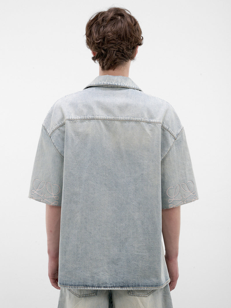 Blue Denim Short Sleeve Shirt (H526Y1DW30-WASHED-BLUE)