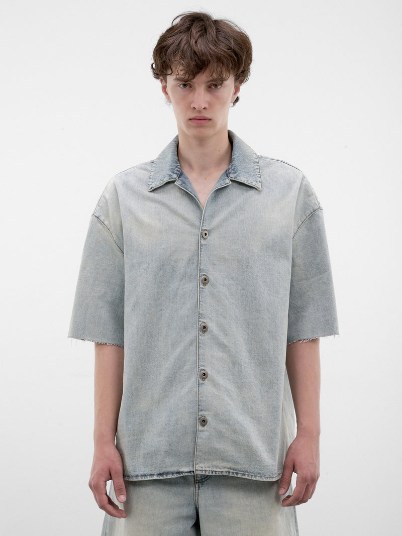 Blue Denim Short Sleeve Shirt (H526Y1DW30-WASHED-BLUE)