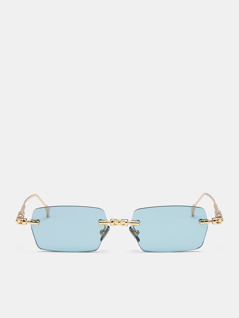 H61 Gold Sunglasses (H61-55-16-GD-GREEN1)