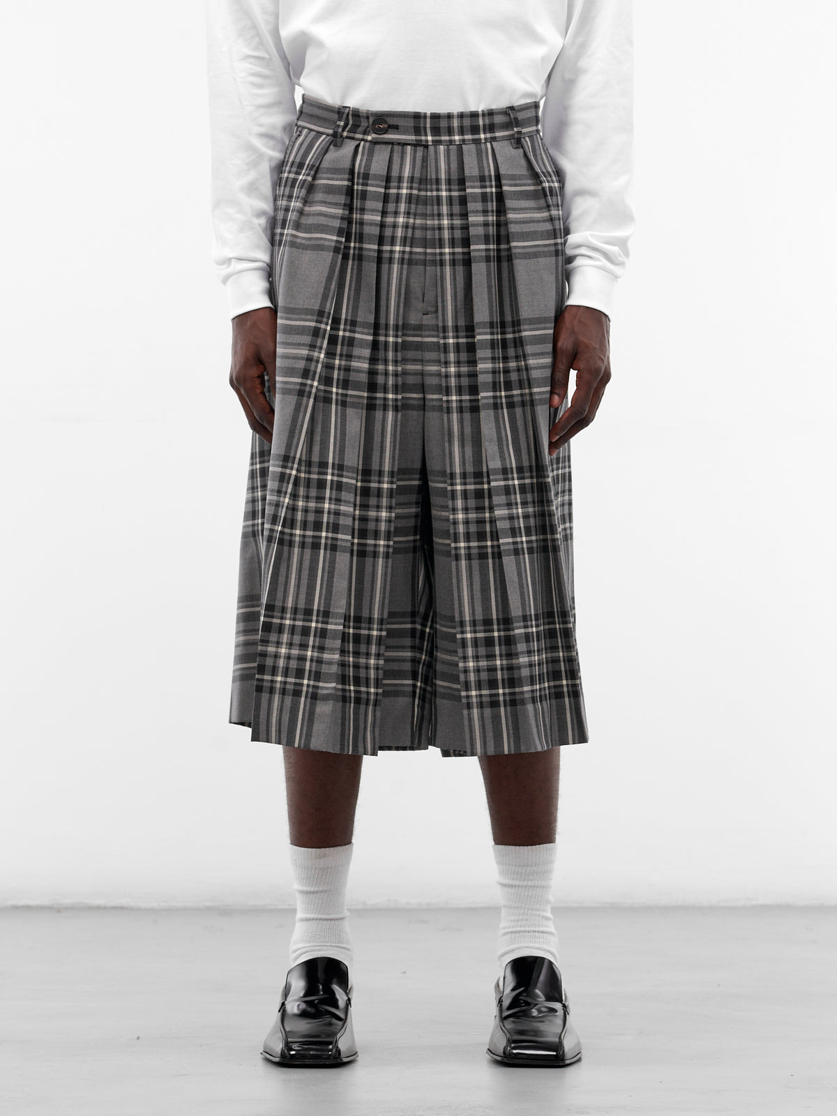 Wool Tartan Hakama Cropped Pants (HAKAMA-PANTS-WOOL-TARTAN)