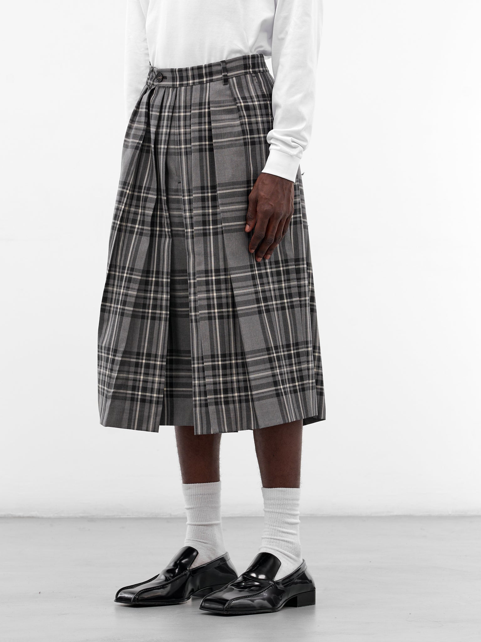Wool Tartan Hakama Cropped Pants (HAKAMA-PANTS-WOOL-TARTAN)