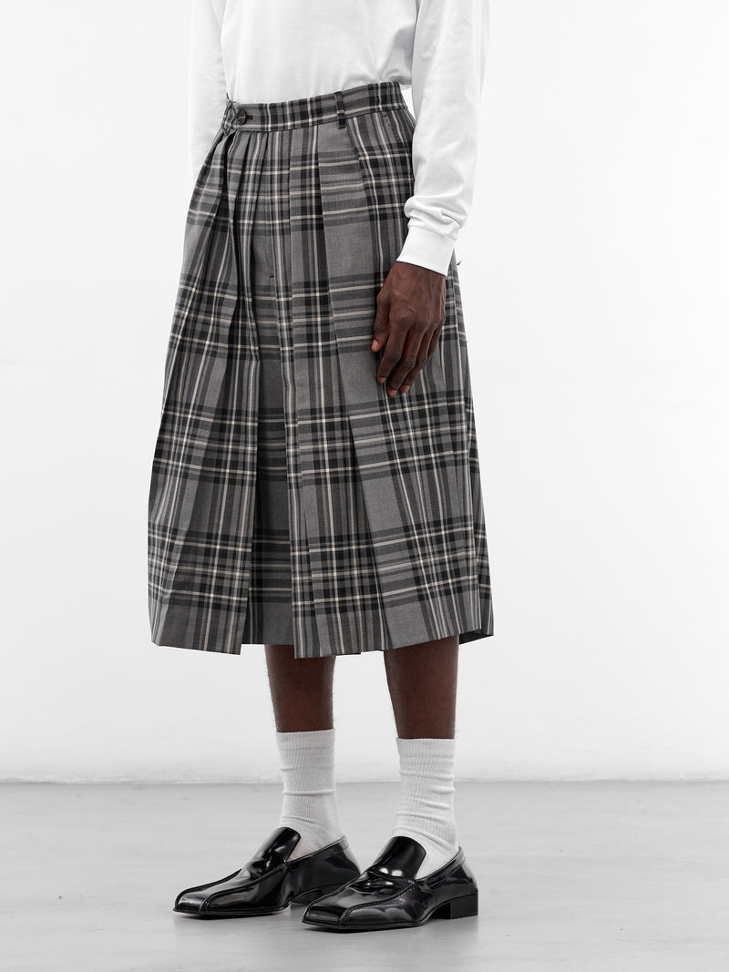 Wool Tartan Hakama Cropped Pants (HAKAMA-PANTS-WOOL-TARTAN)