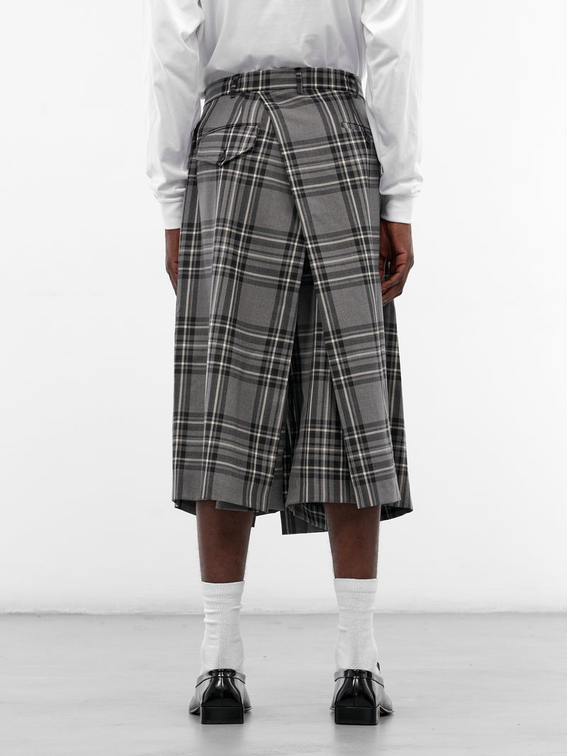 Wool Tartan Hakama Cropped Pants (HAKAMA-PANTS-WOOL-TARTAN)