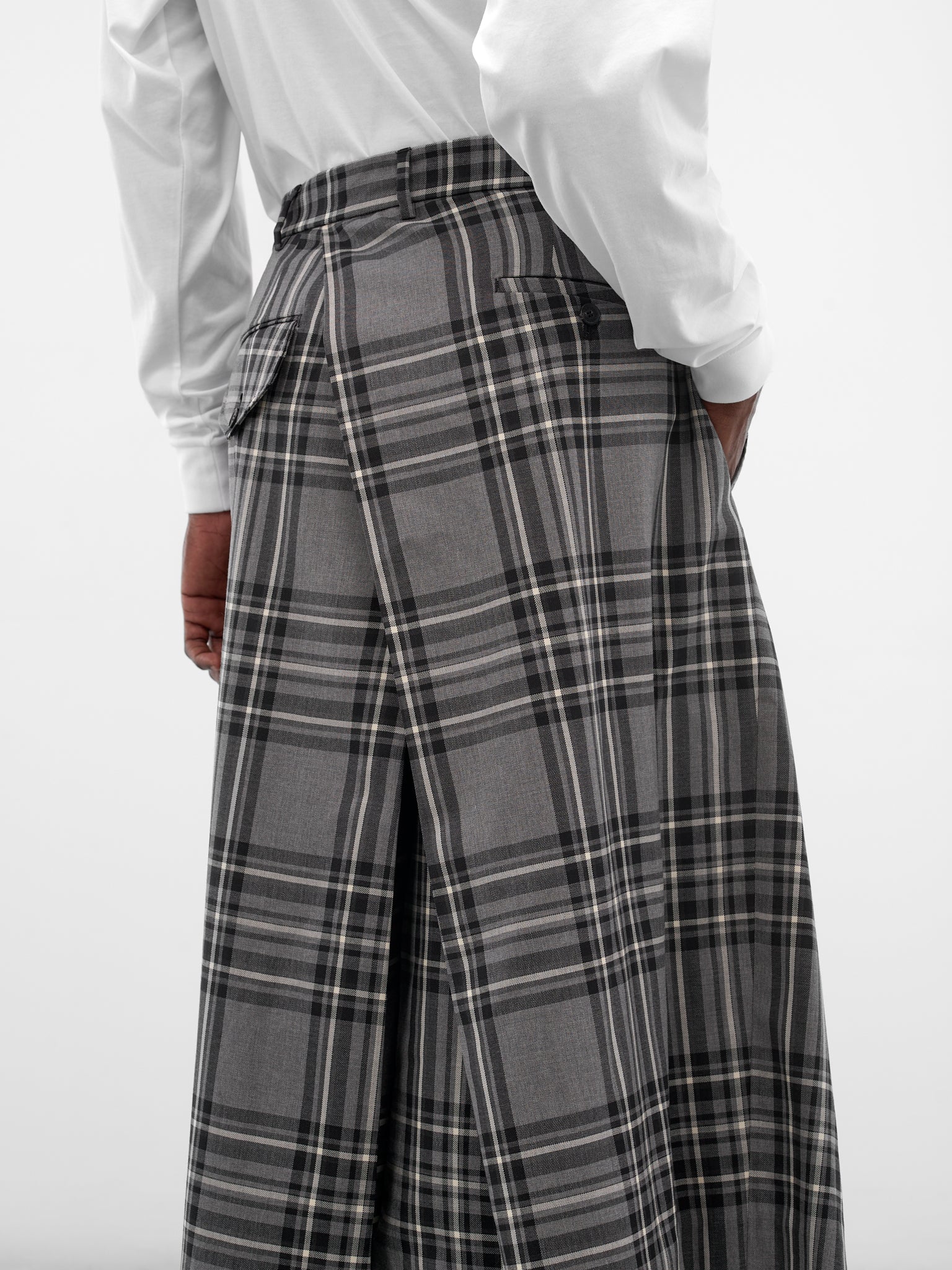 Wool Tartan Hakama Cropped Pants (HAKAMA-PANTS-WOOL-TARTAN)