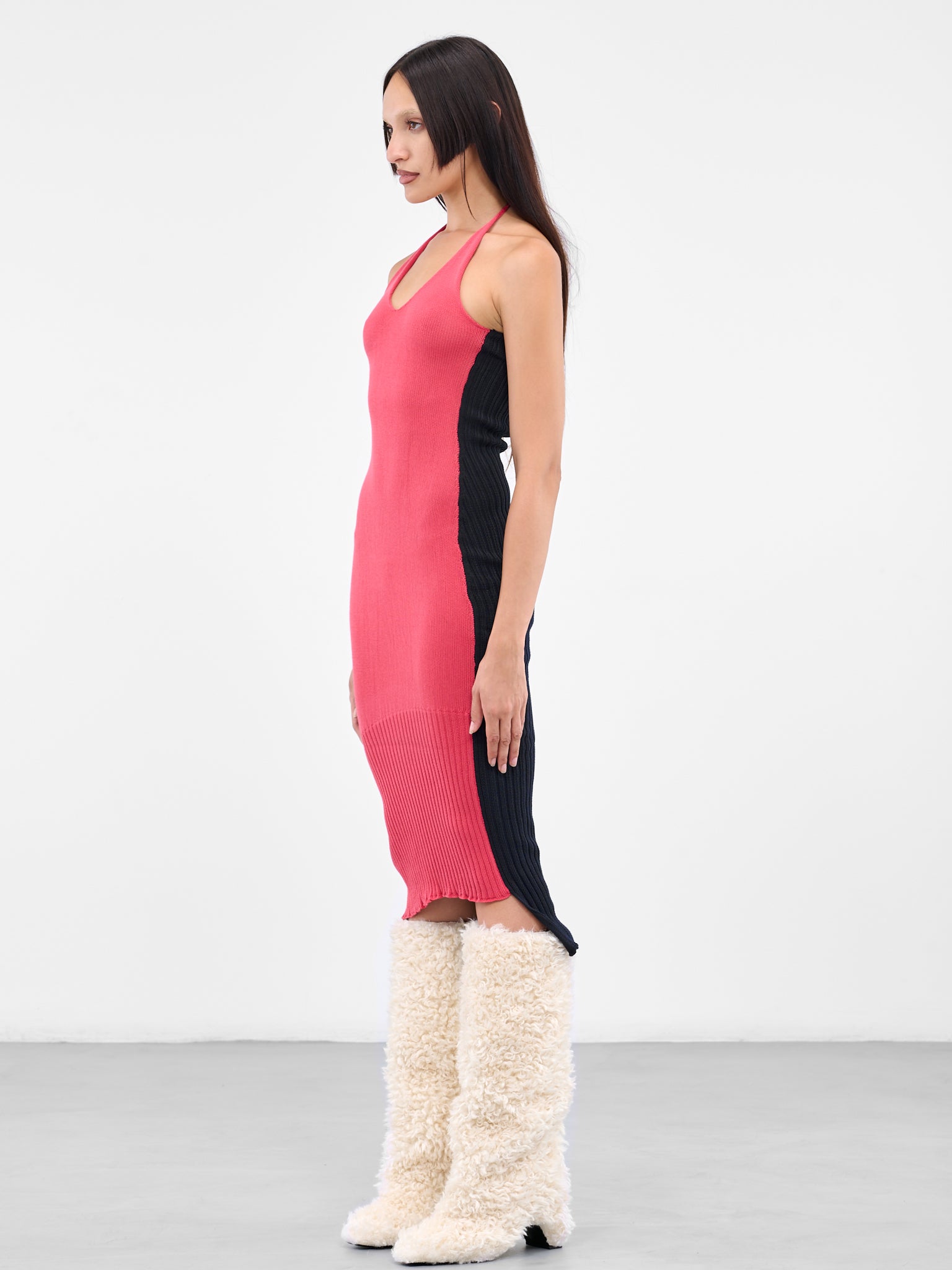 ribbed halter midi dress Windsor Chic Cutie Ribbed Knit Halter Midi Dress