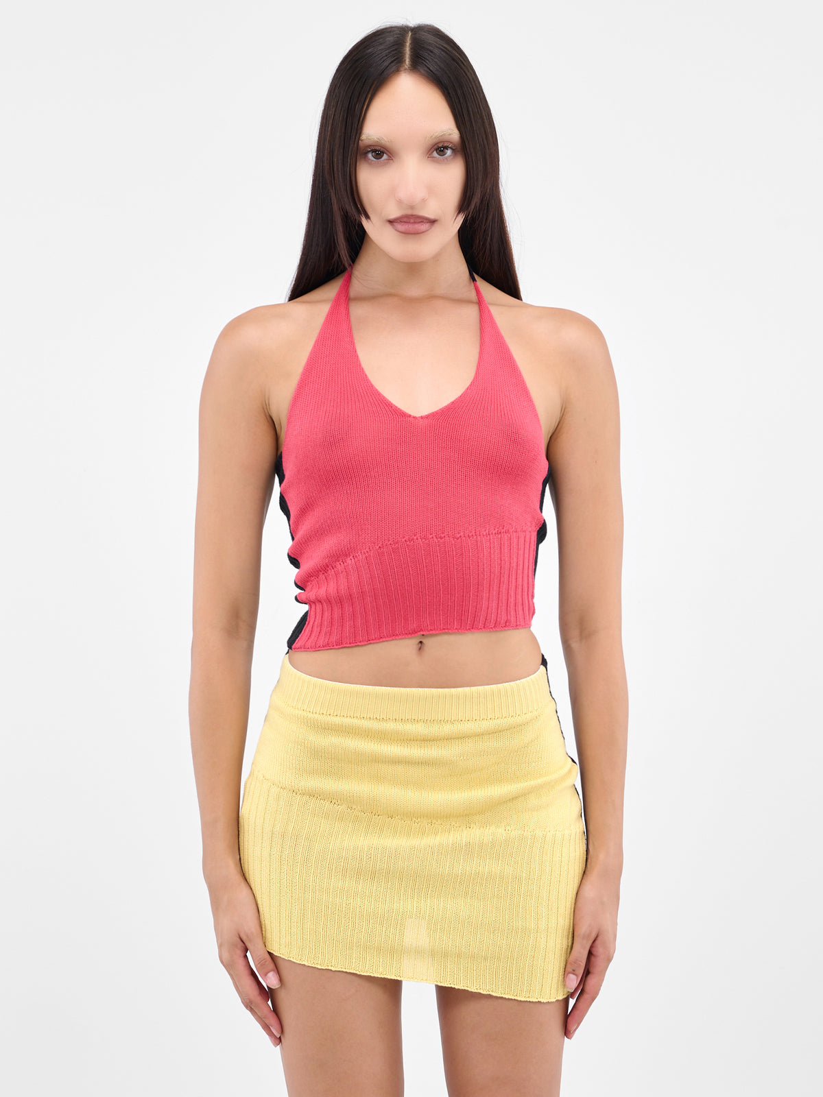 Asymmetric Rib Halter Top (HALTER-TOP-BLUSH-INDIGO)