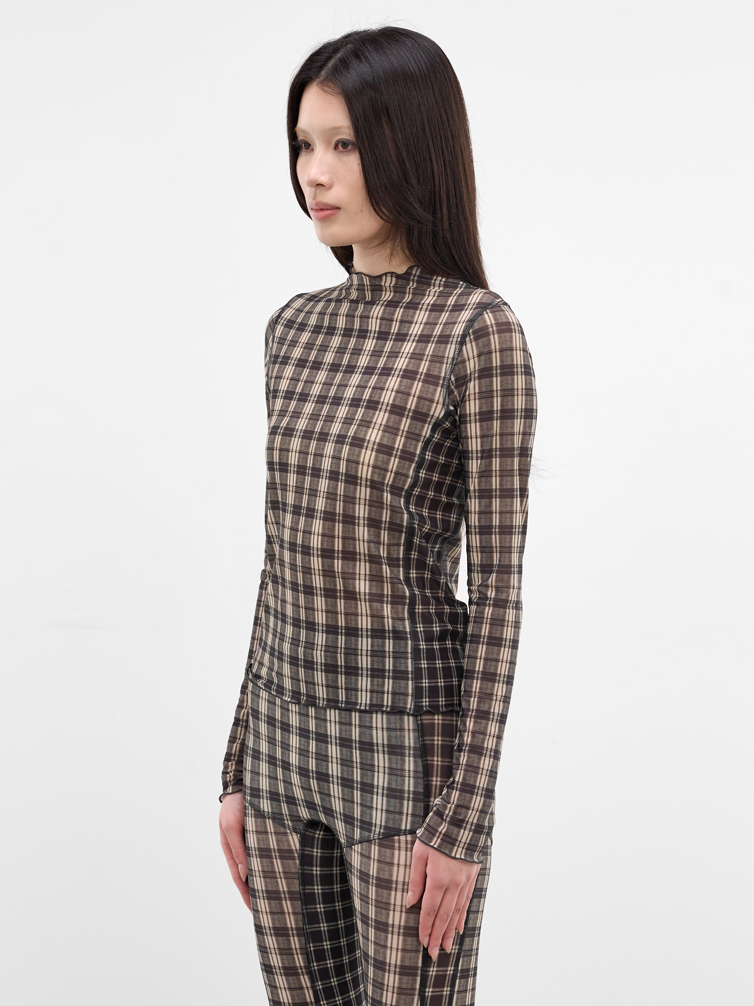 Black Halcyon Mesh Check Top (HATO0CC-COMBI-CHECK)