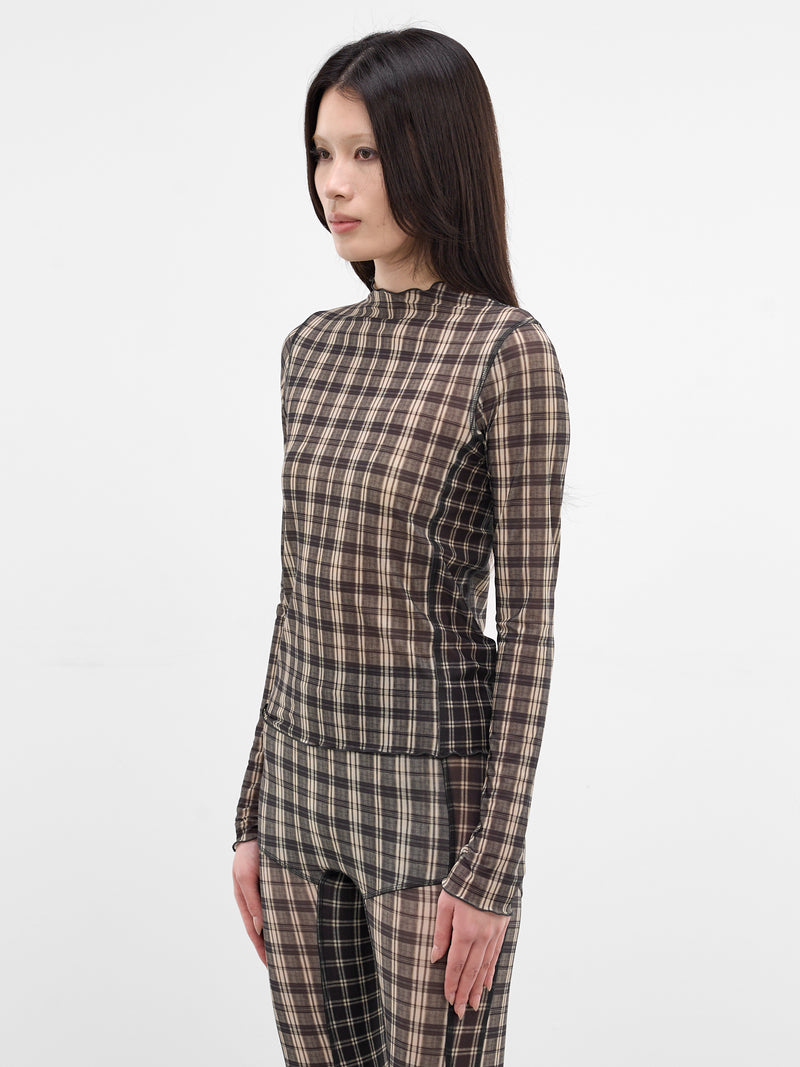 Black Halcyon Mesh Check Top (HATO0CC-COMBI-CHECK)