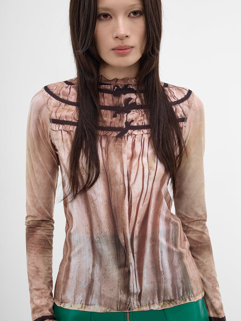 Pink Halcyon Trompe L'oeil Top (HATO0PI-PINK)
