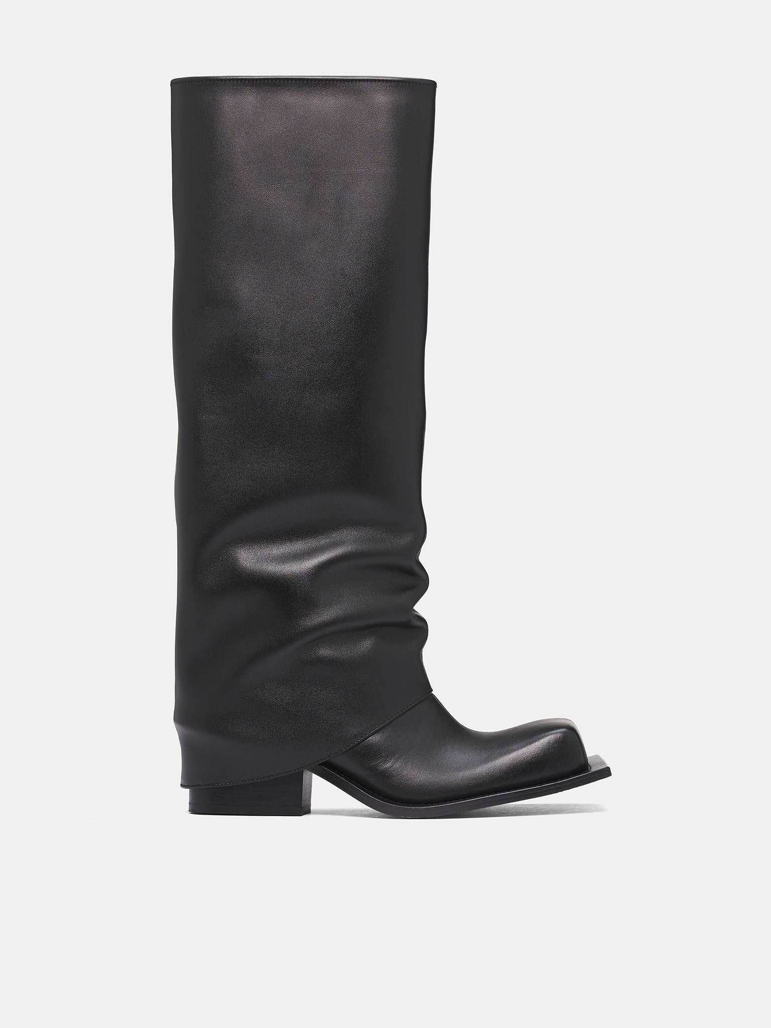 Havva Chunky Heel Leather Boots (HAVB-BK-BLACK)