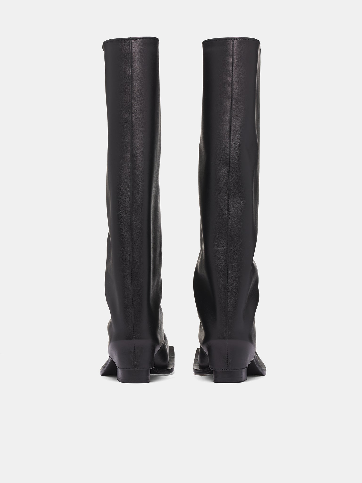 Havva Chunky Heel Leather Boots (HAVB-BK-BLACK)