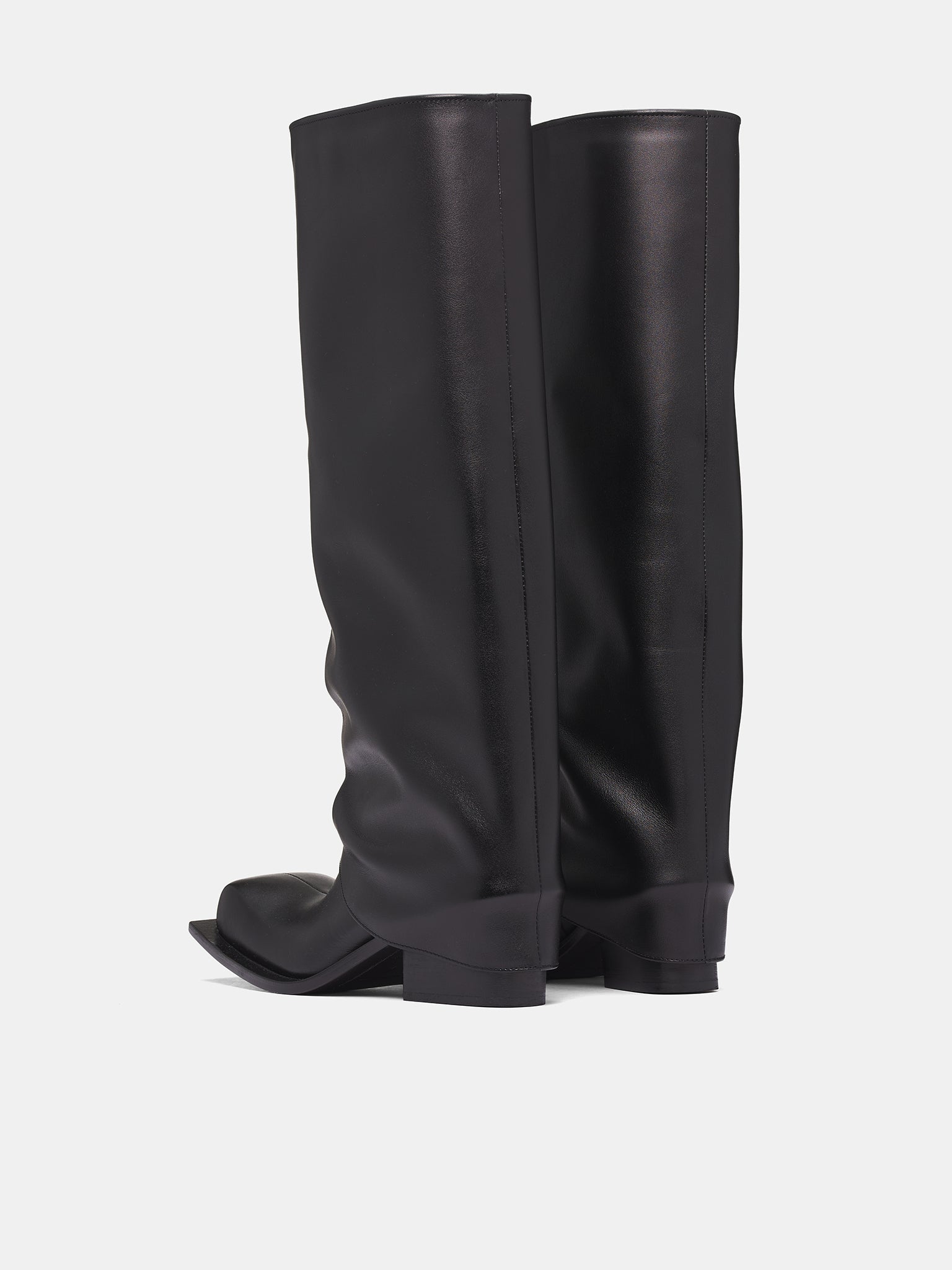 Havva Chunky Heel Leather Boots (HAVB-BK-BLACK)