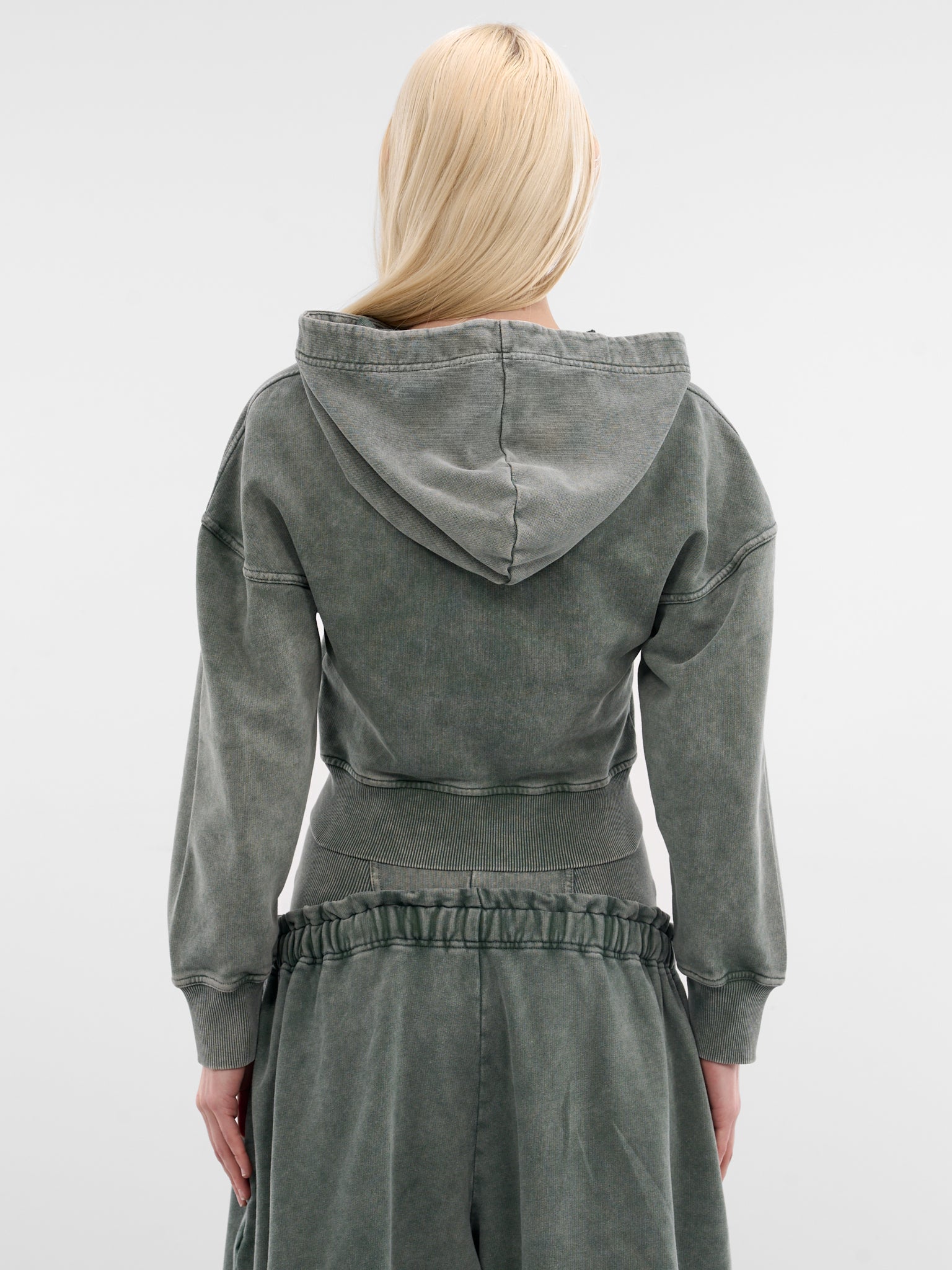 Haze Sage Cropped Cotton Hoodie (HAZHO0SA-SAGE)