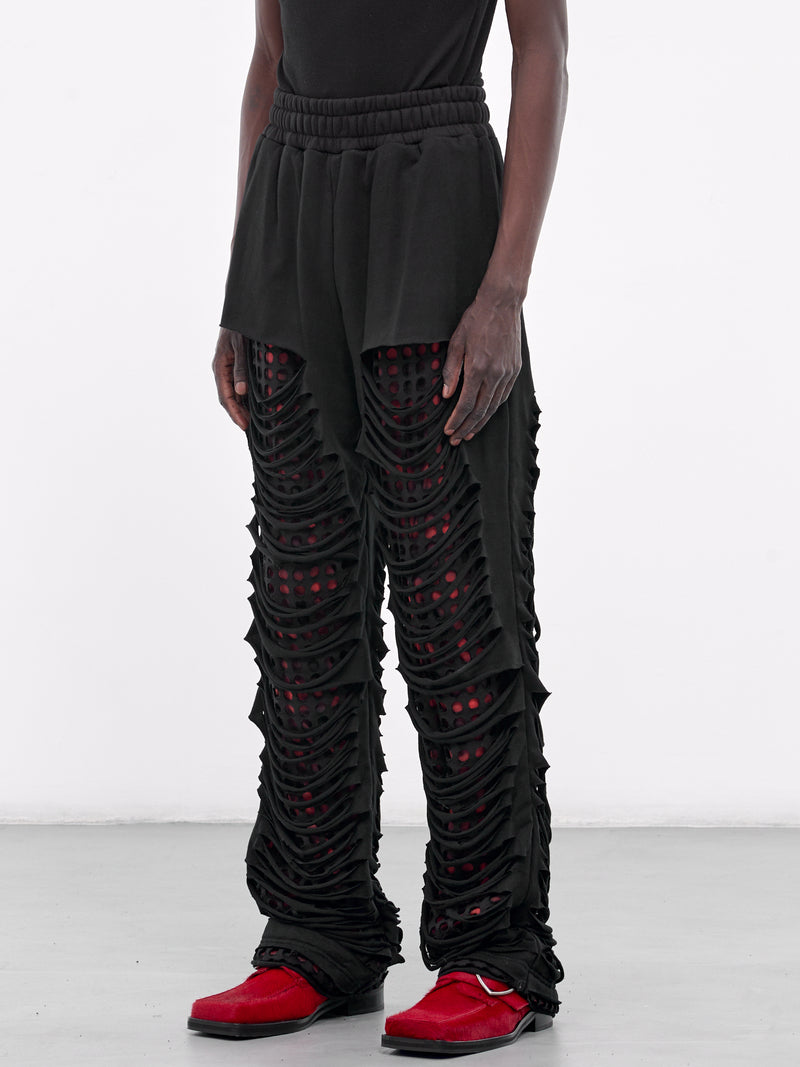 Cut-Hole Sweat Pants (HB-PT-4236-BLACK)