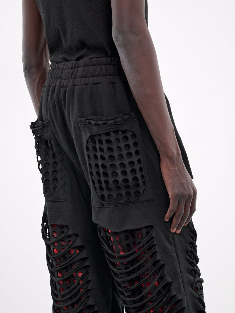 Cut-Hole Sweat Pants (HB-PT-4236-BLACK)