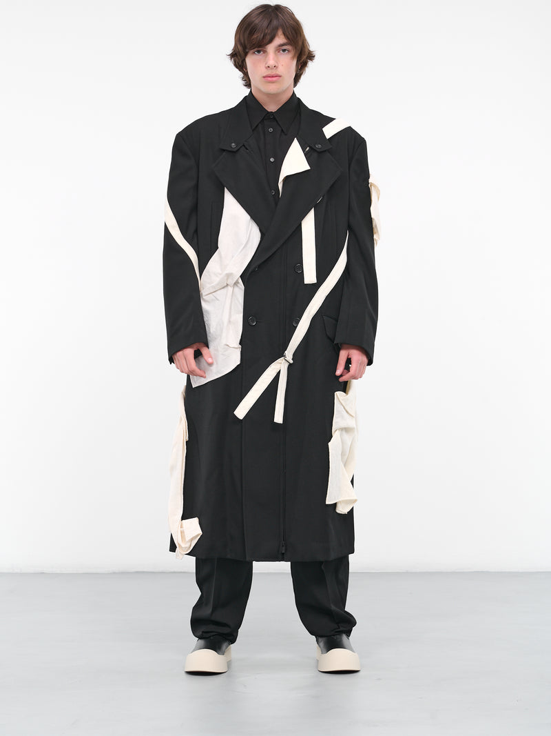 Deconstructed Appliqué Tailored Coat (HJ-C17-120-1-BLACK)
