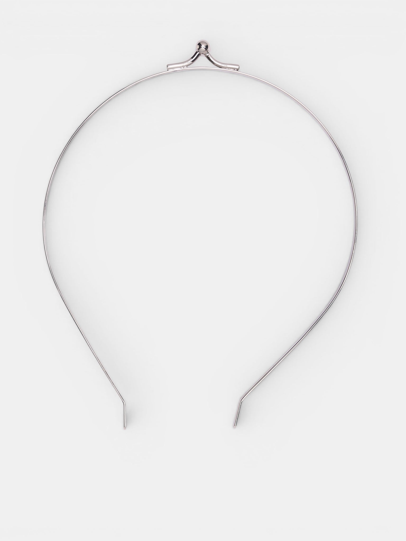 Silver Ball Clasp Headband (HDP01-SILVER)