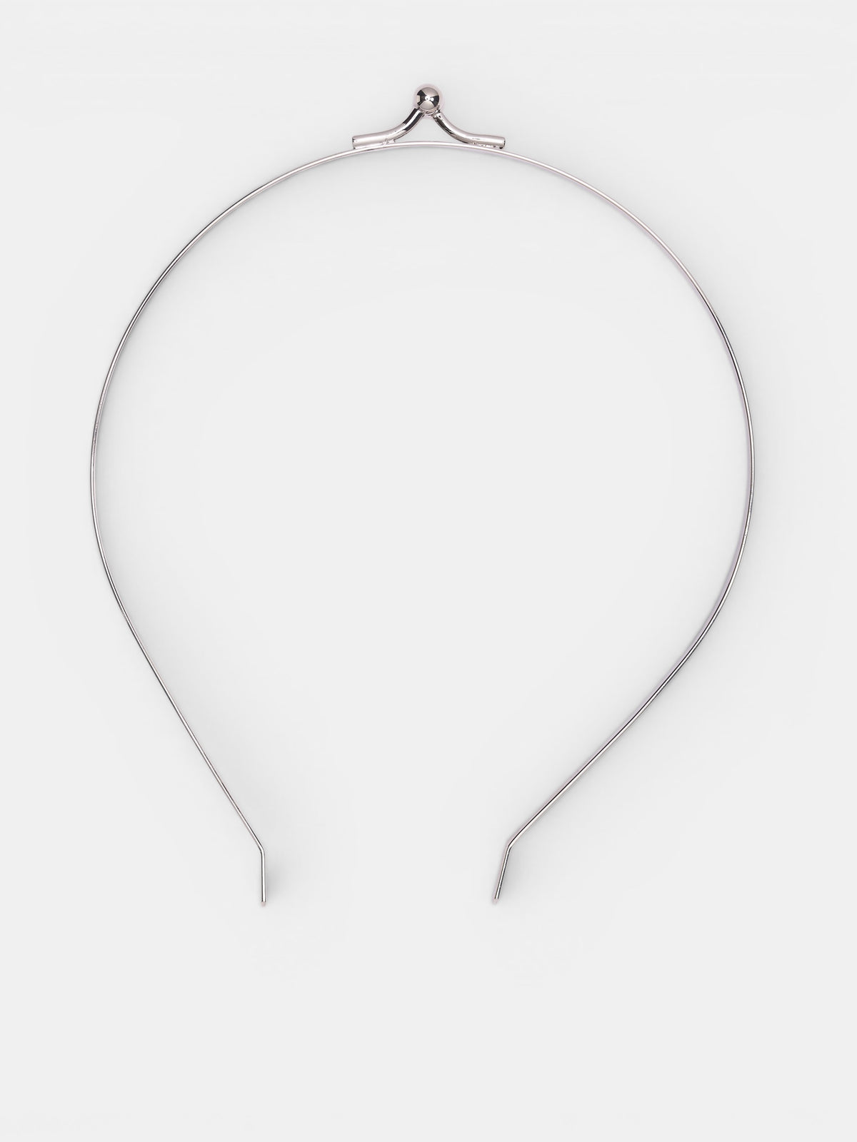 Silver Ball Clasp Headband (HDP01-SILVER)