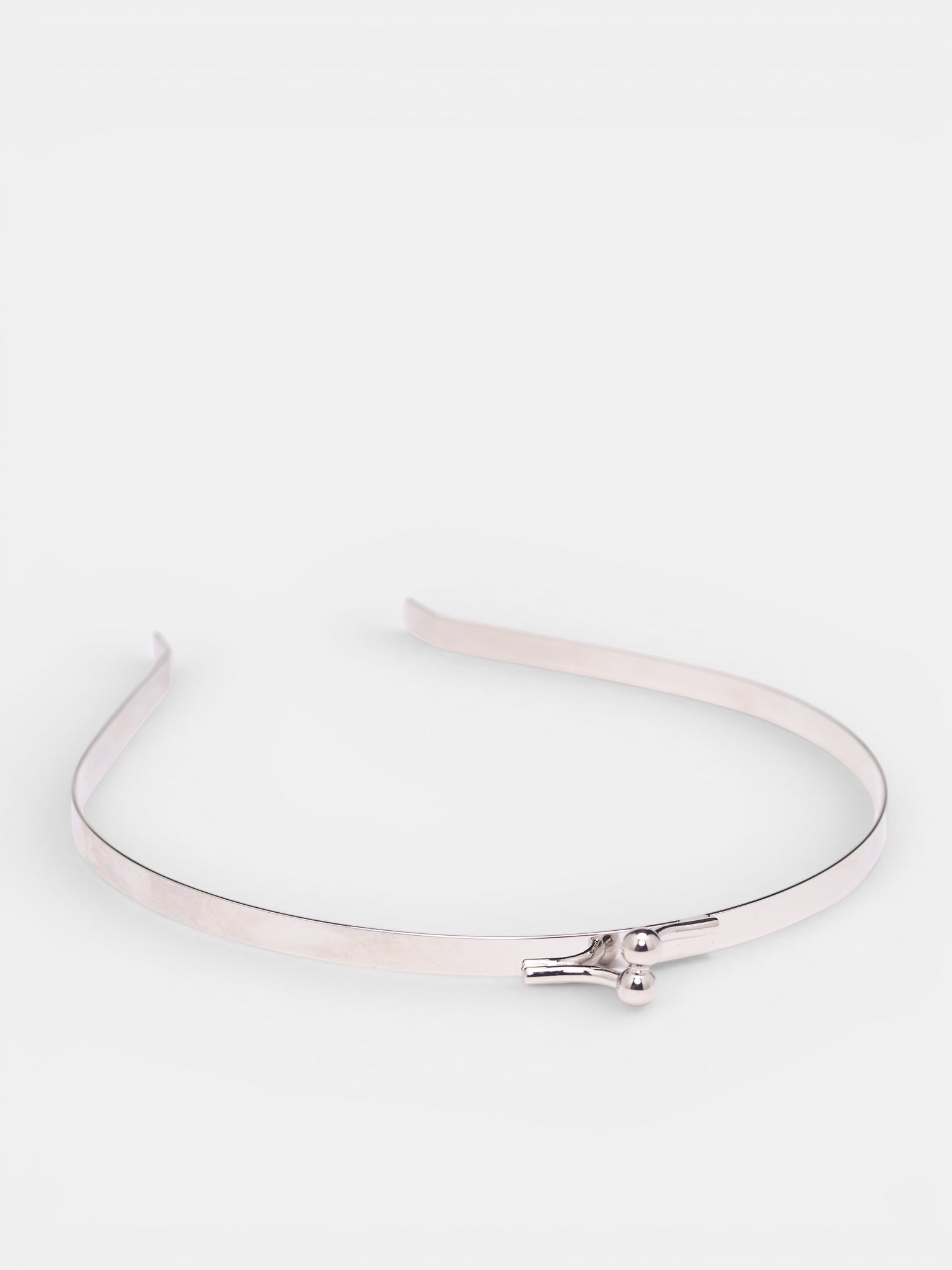 Silver Ball Clasp Headband (HDP01-SILVER)