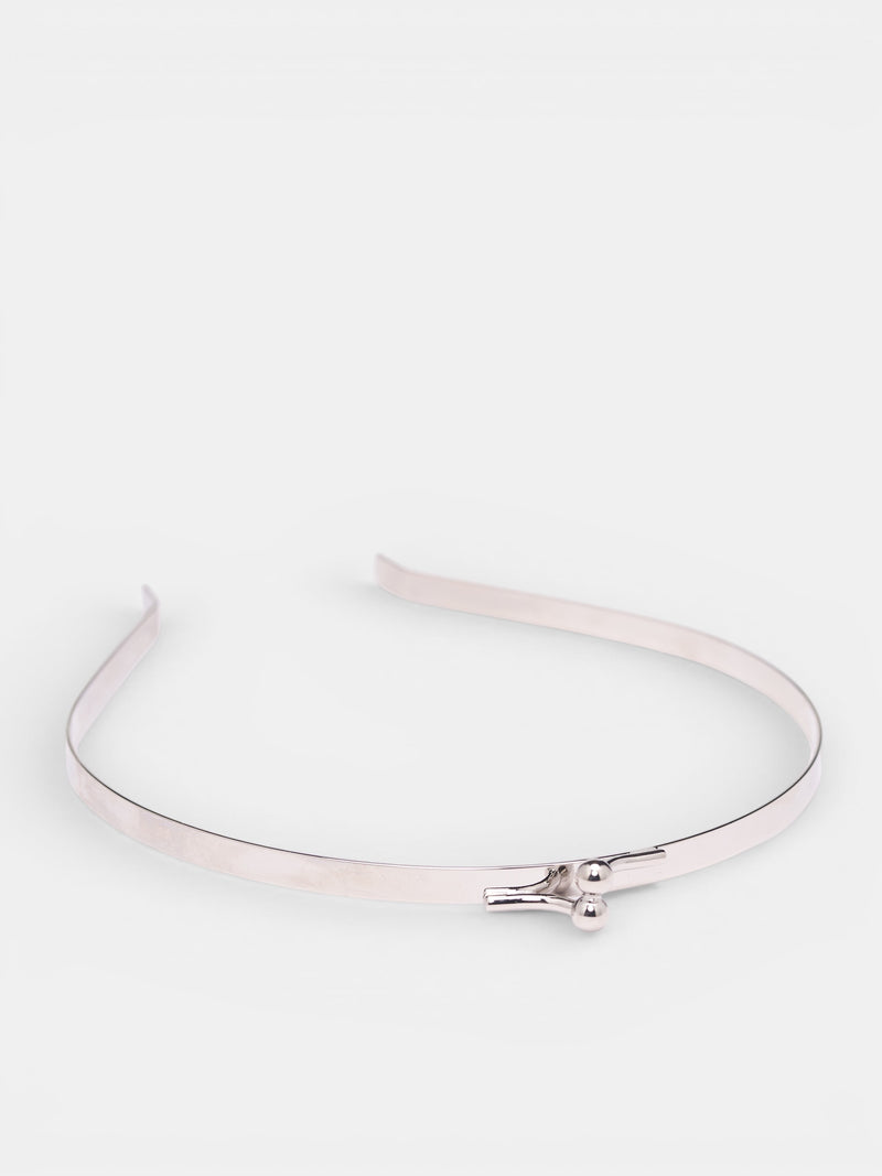 Silver Ball Clasp Headband (HDP01-SILVER)