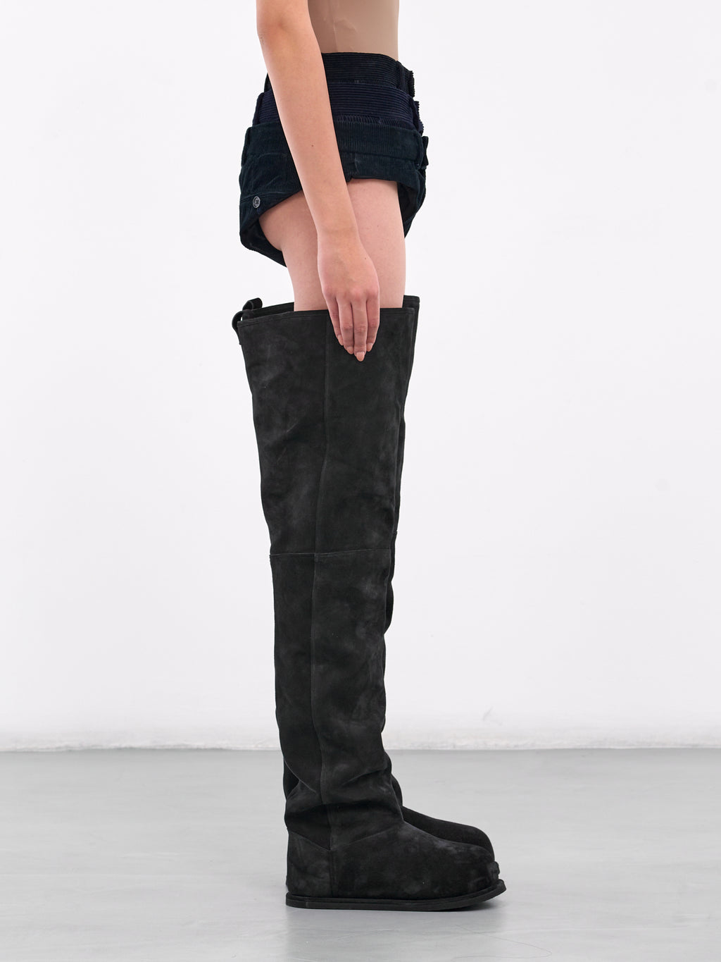 Suede Extreme Thigh Boots Camo Pointed Extreme Thigh High Heeled