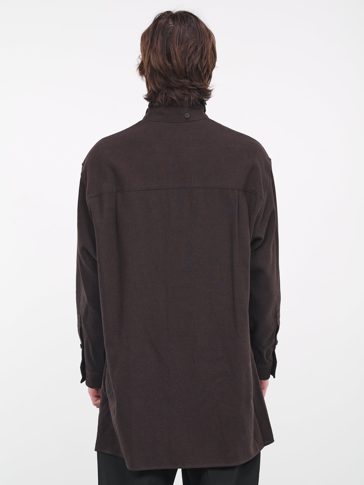 Open Collar Coat (HJ-B10-121-1-BROWN)