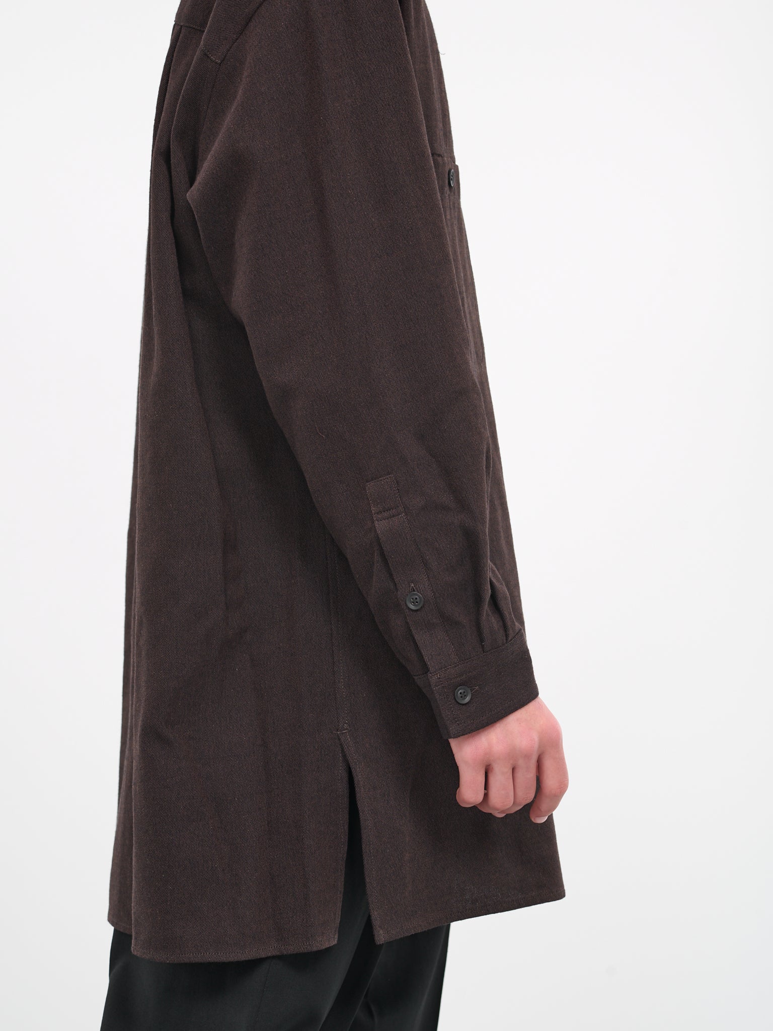 Open Collar Coat (HJ-B10-121-1-BROWN)