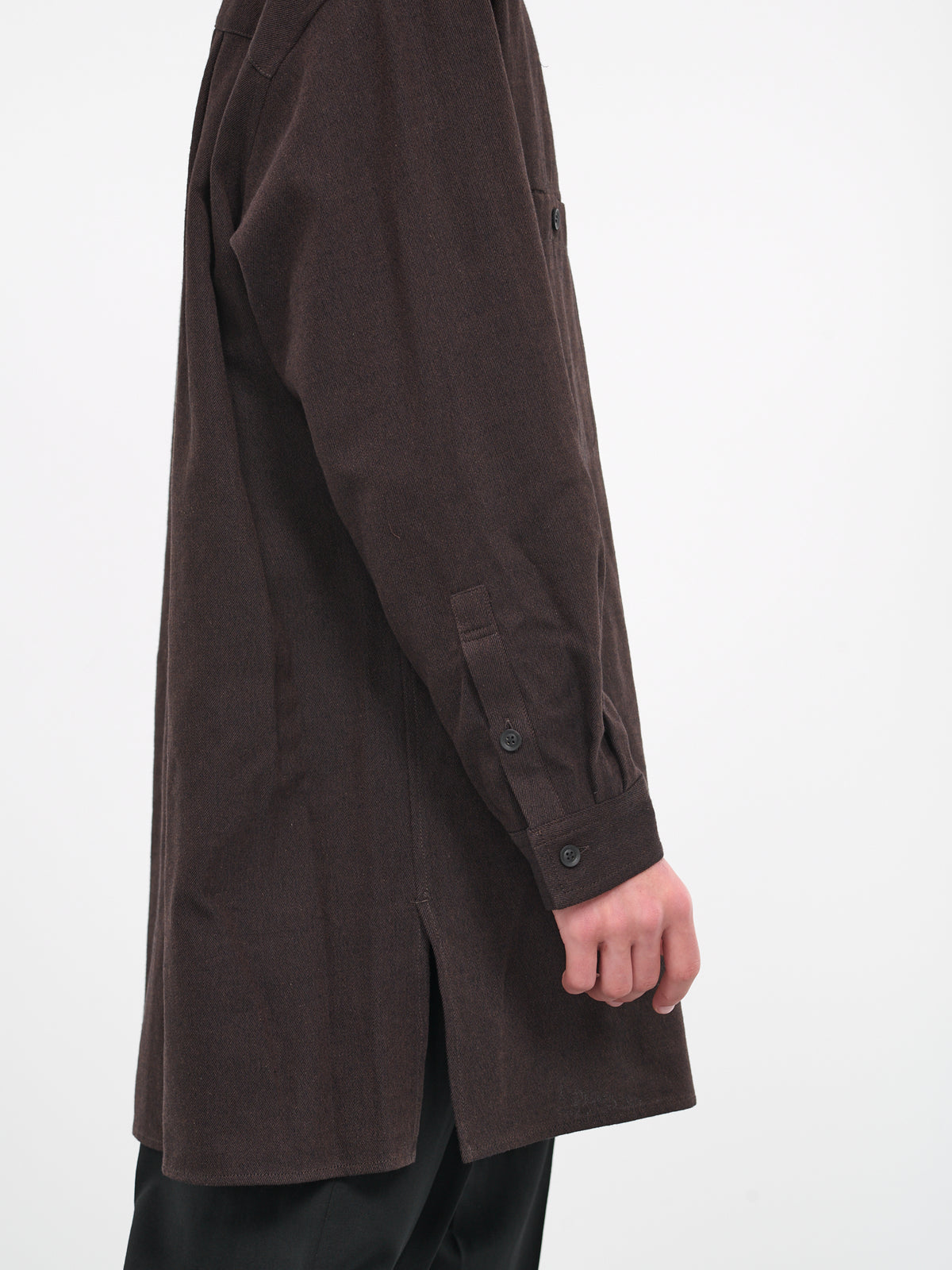 Open Collar Coat (HJ-B10-121-1-BROWN)