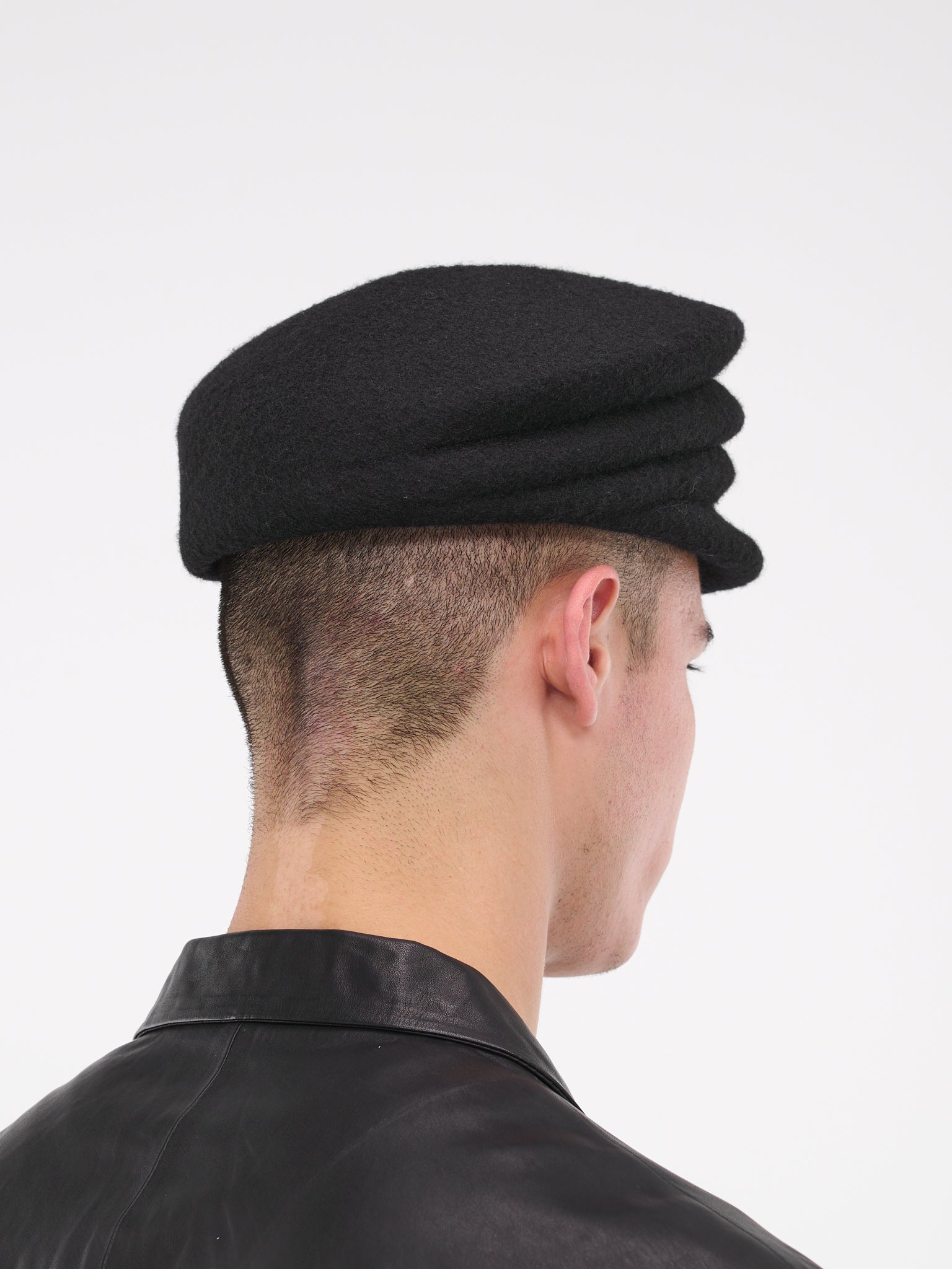 Mohair 3-Fold Hunting Cap (HJ-H04-163-3-BLACK)