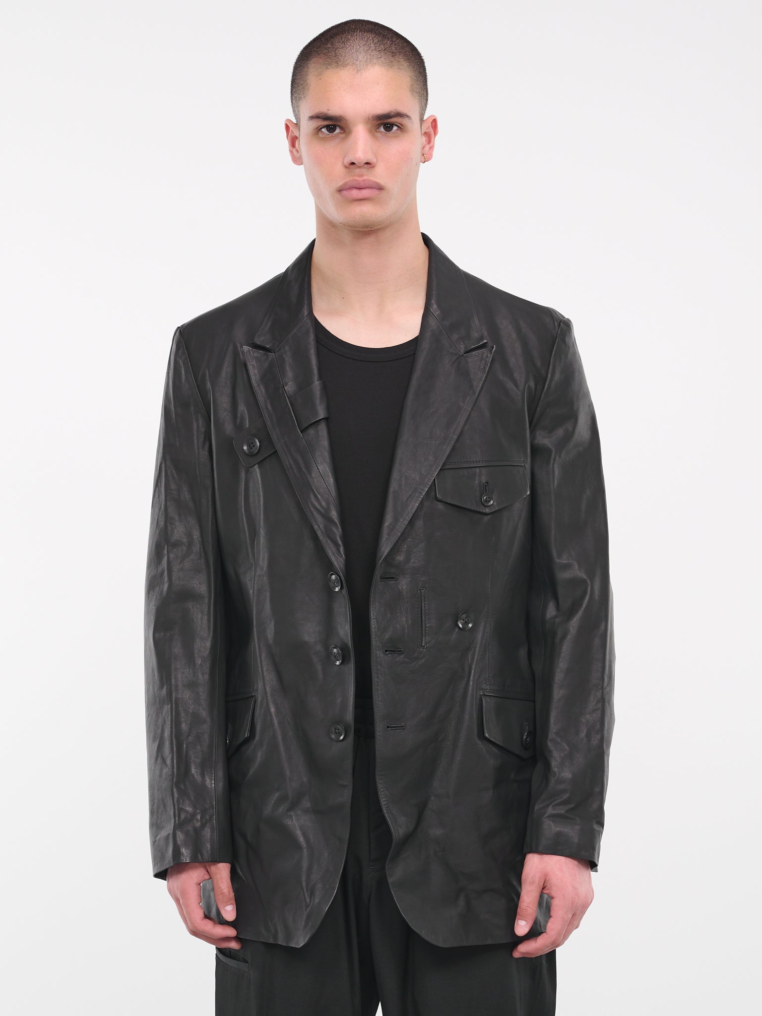 Leather Suit Jacket (HJ-J95-700-1-BLACK)